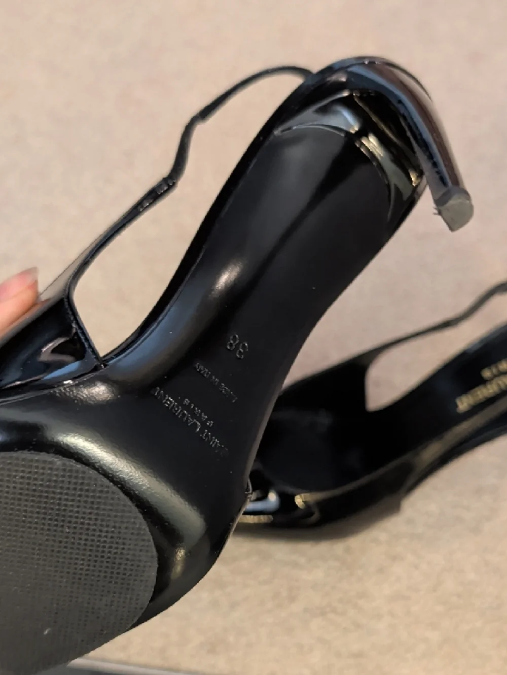 Saint Laurent Paris - Pulp Slingback Black Patent - Stiletto Pumps - Picture 7 of 12